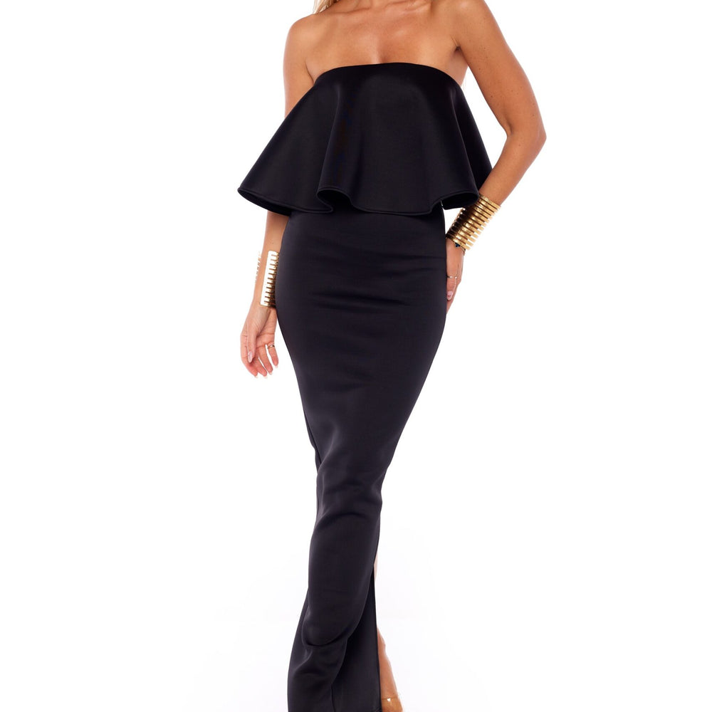 BLACK VELEO DUNCE DRESS