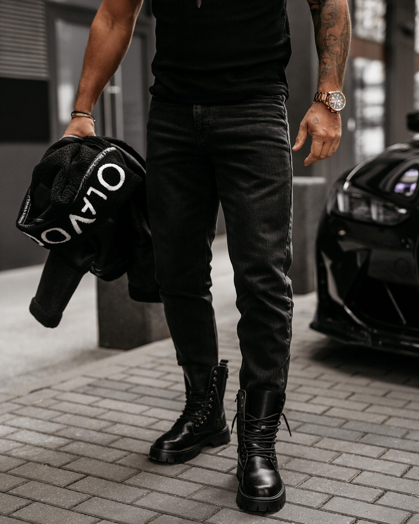 DEMAN men's trousers black
