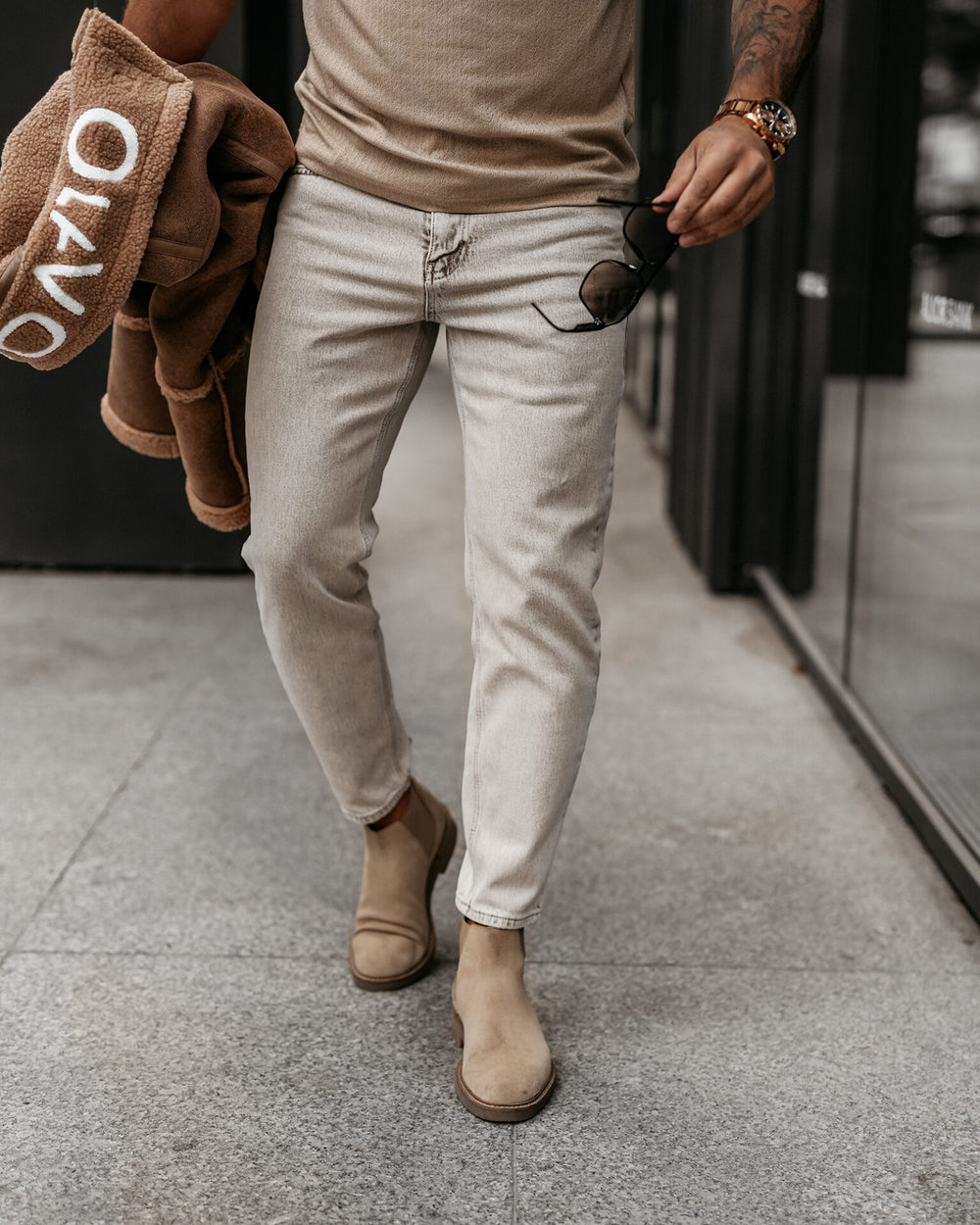 DEMAN men's trousers beige