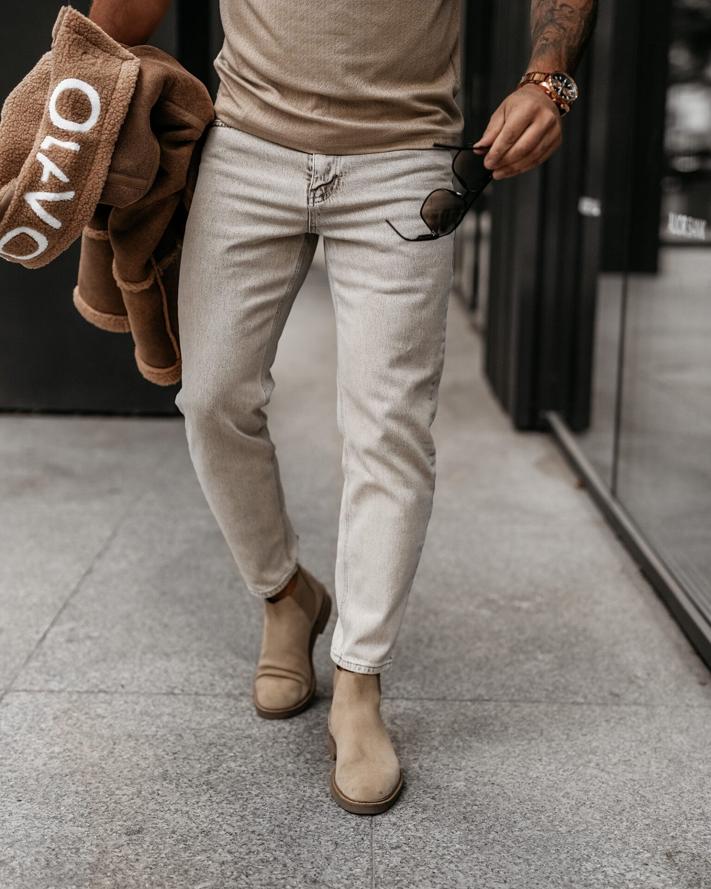 DEMAN men's trousers beige