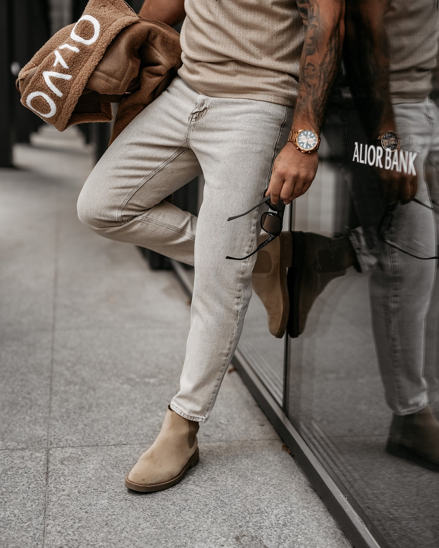 DEMAN men's trousers beige