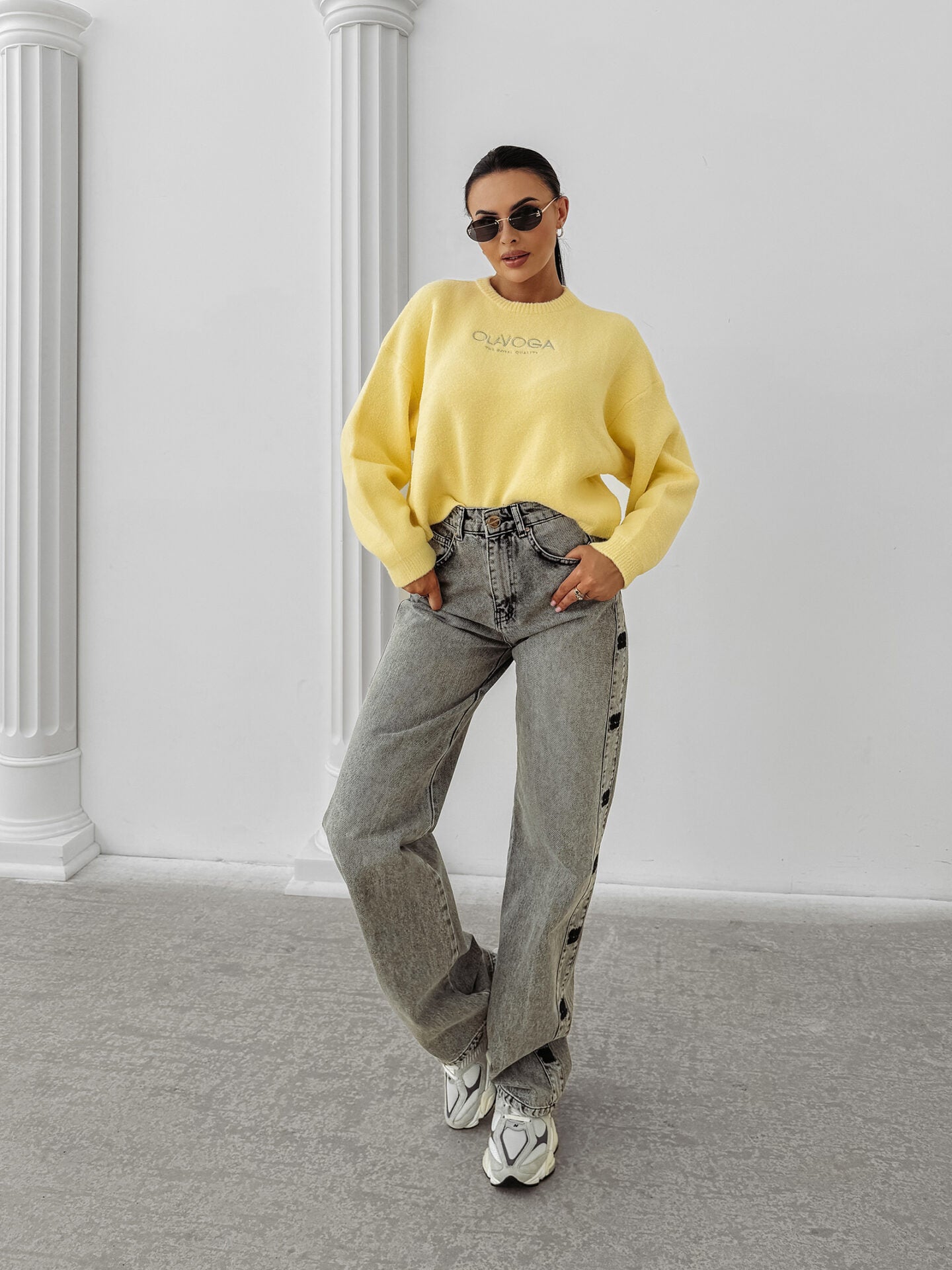 DELIA women's sweater yellow