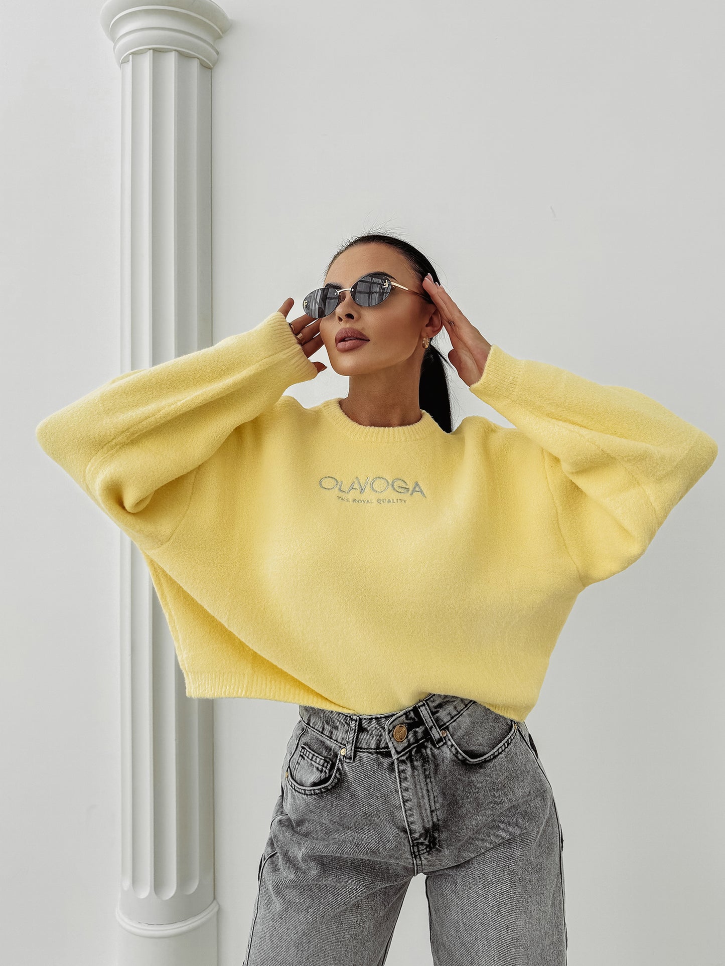 DELIA women's sweater yellow